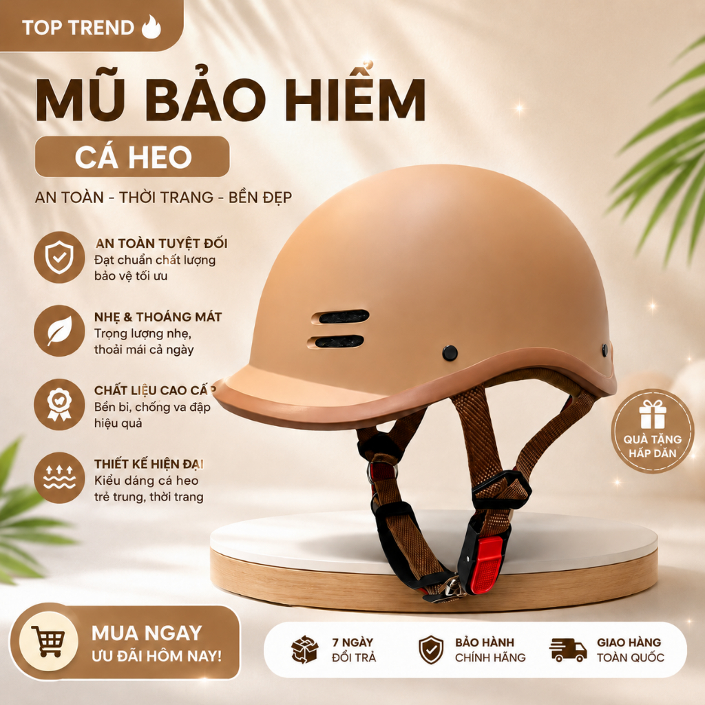 Mũ Bảo Hiểm Cá Heo Trend xu hướng - thương hiệu uy tín - helmet