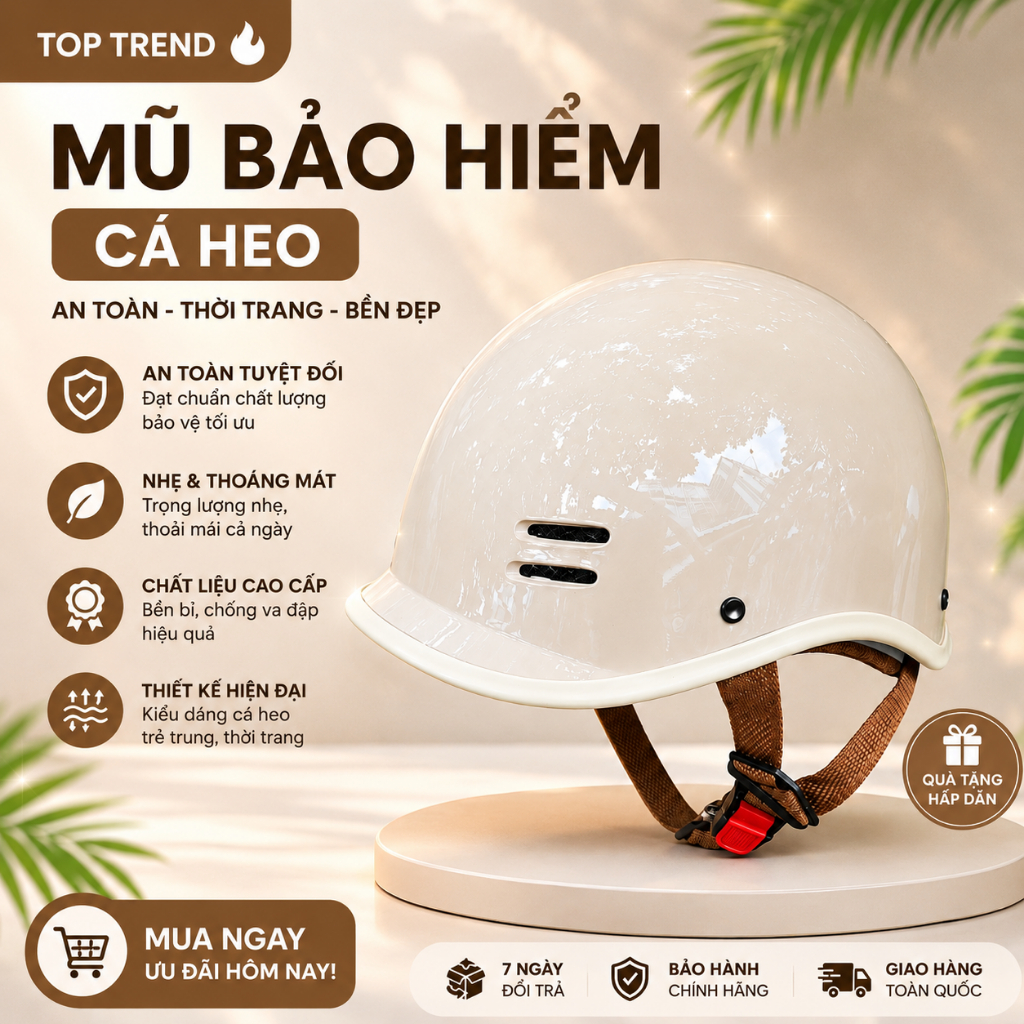 Mũ Bảo Hiểm Cá Heo Trend xu hướng - thương hiệu uy tín - helmet
