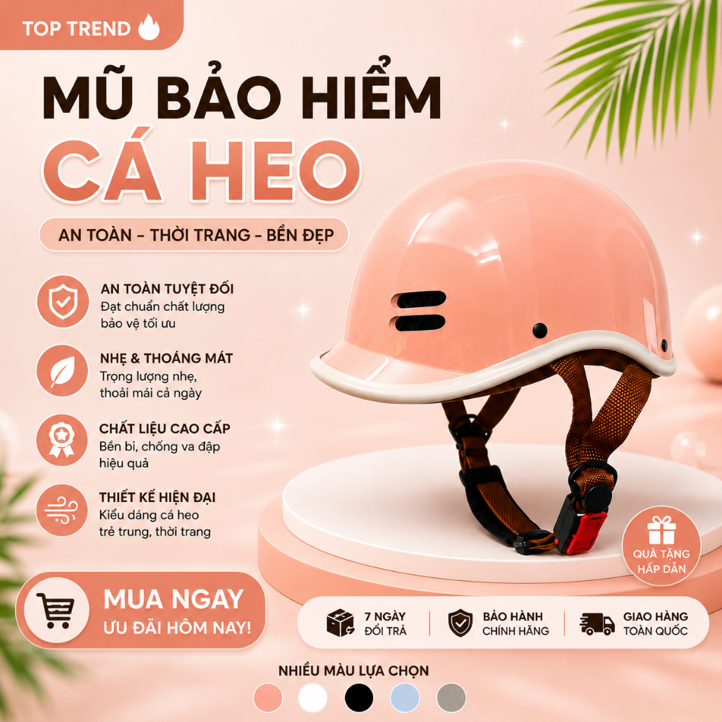 Mũ Bảo Hiểm Cá Heo Trend xu hướng - thương hiệu uy tín - helmet
