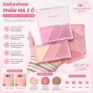 KAKASHOW Phấn má 3 ô siêu xinh và dễ thương bền lì màu C571