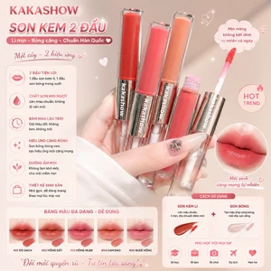 Kakashow Son môi hai đầu giúp lớp môi siêu căng bóng và mịn lì, giữ màu tốt tạo sự gợi cảm trên môi C588