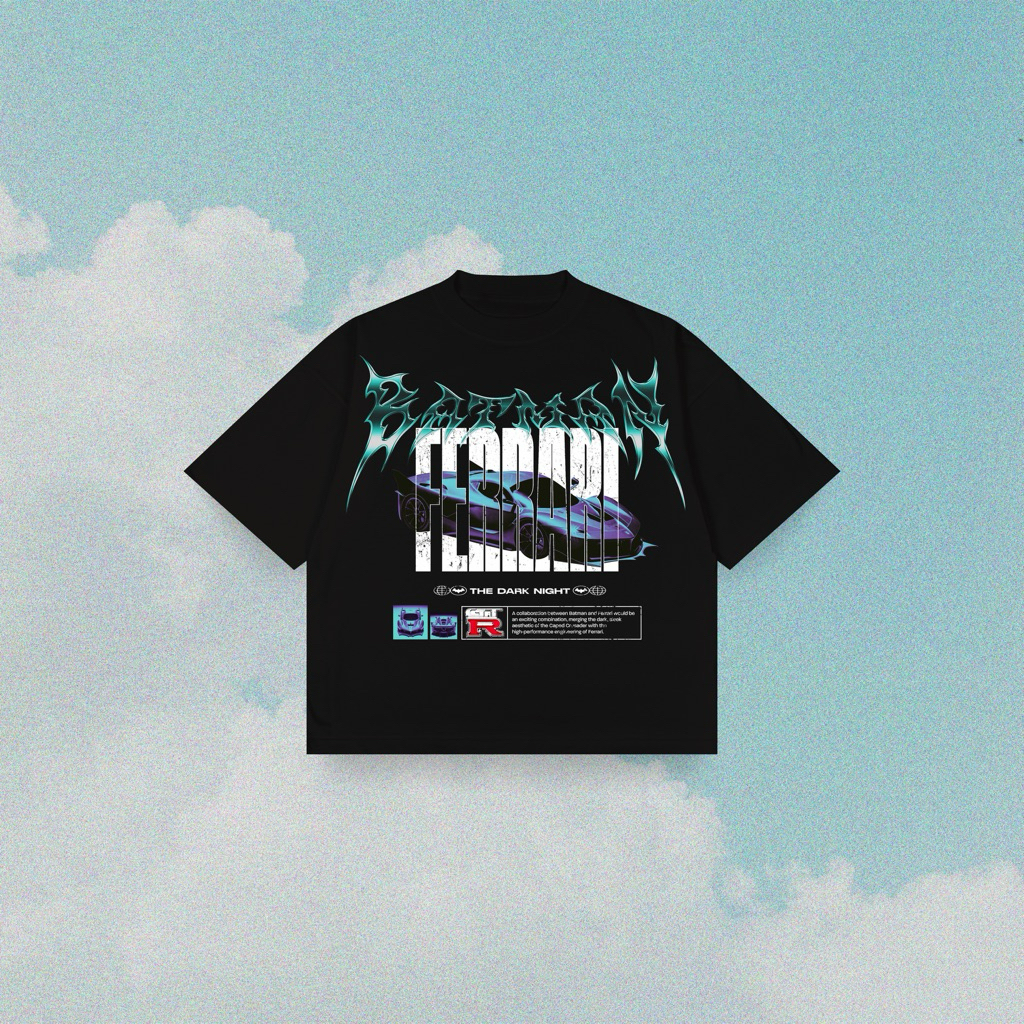 Áo Thun Form Big Boxy Cotton 100% - 250gsm - "Ferrari dark night" - Local Brand MUOIHAND