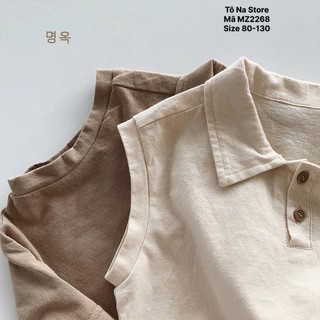 Áo ba lỗ áo tanktop có cổ bé trai bé gái kiểu hàn vải cotton mềm thoáng mát cho bé từ 9-28KG MZ2268