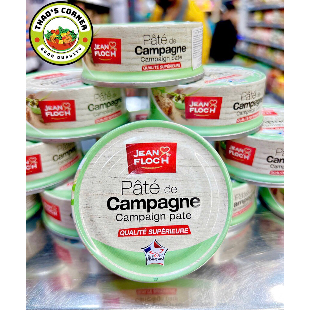 Combo 10 hộp | Pate Pháp de Campagne Jean Floc’h 78g –  Chuẩn Vị Pháp, Đậm Vị Gan & Thịt, Không Xay Nhuyễn, Ăn Bánh Mì