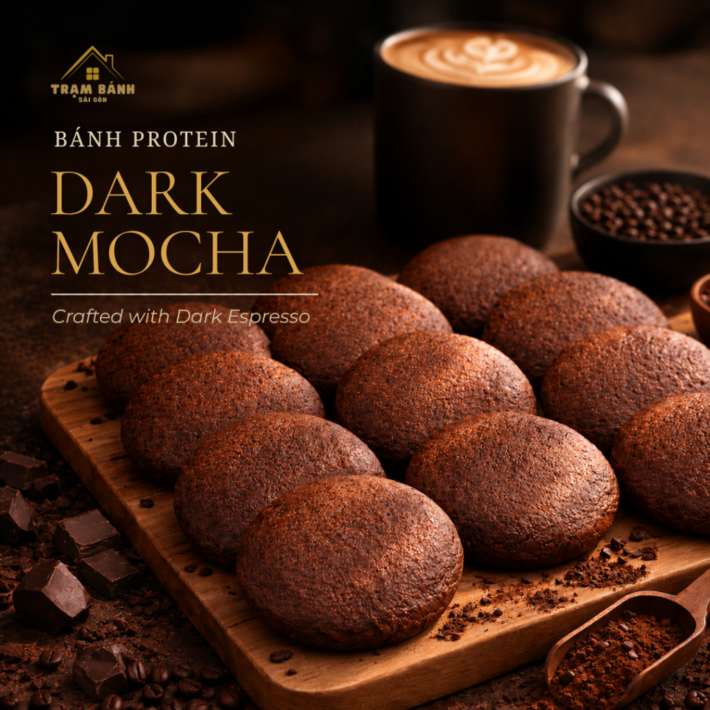 Bánh Protein Dark Mocha – Mềm Thơm, Ít Ngọt, Ăn Là Ghiền