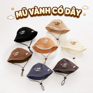 Mũ vành có dây Sunny mùa hè cho bé trai bé gái 0-2 tuổi ShinHome (có nút chỉnh dây)