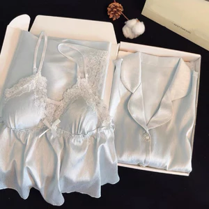 Set Đồ Ngủ Lụa Satin 4 Món