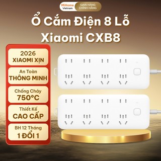 Ổ Cắm Điện Xiaomi CXB8 Dây 1.8m 8 Lỗ Công Suất 2500W Khoảng Cách Rộng An Toàn Cao