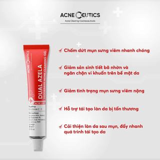 Gel ACNECEUTICS Dual Azela hỗ trợ Làm Giảm Và Ngăn Ngừa Mụn, Thâm Đen 20gram