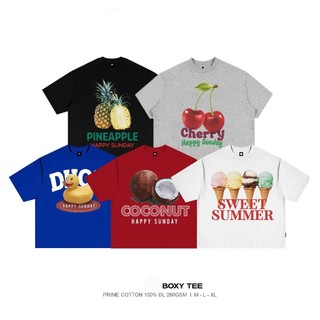 {HOẢ TỐC} Áo Thun Boxy Mùa Hè Form Rộng In Hình 100% 250gsm Cổ Tròn Form Rộng Oversize Unisex Nam Nữ