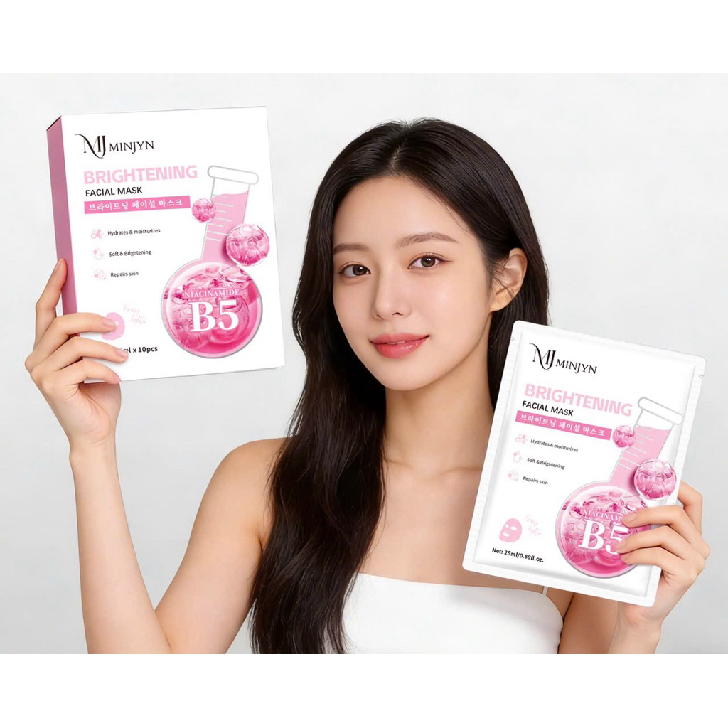 Hộp 10 Miếng Mặt Nạ B5 Minjin Cấp Ẩm, Phục Hồi, Dịu Mát Da Skin Mark ALOHA