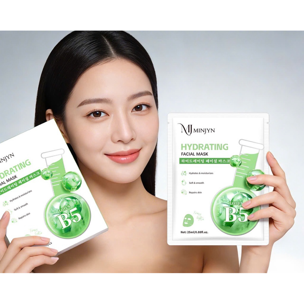 Hộp 10 Miếng Mặt Nạ B5 Minjin Cấp Ẩm, Phục Hồi, Dịu Mát Da Skin Mark ALOHA