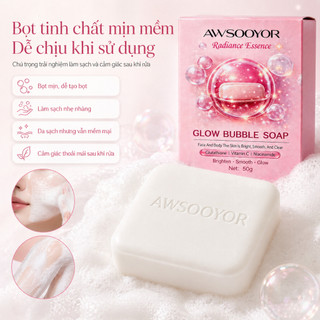 Xà phòng bọt tinh chất dưỡng sáng 50g, da sạch mịn tươi tắn, làm sạch nhẹ nhàng, bọt mịn mềm, dùng cho mặt và c