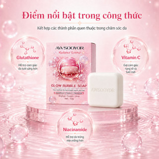 Xà phòng bọt tinh chất dưỡng sáng 50g, da sạch mịn tươi tắn, làm sạch nhẹ nhàng, bọt mịn mềm, dùng cho mặt và c