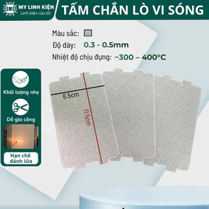 Tấm chắn lò vi sóng 6.5x11.5cm tấm amiang combo 2 miếng chịu nhiệt chắn sóng chất lượng cao.