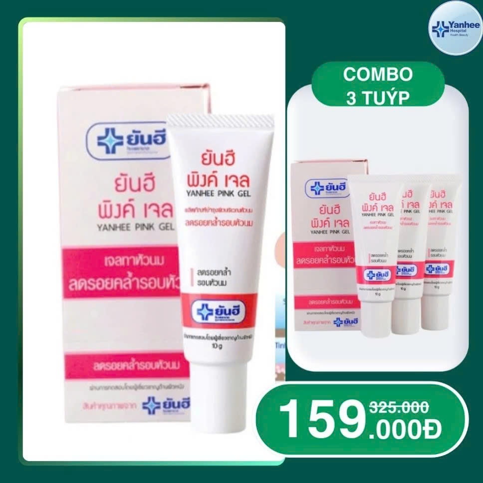 Kem thoa hồng nhũ hoa và vùng kín Yanhee Pink Gel giúp giảm quầng thâm vùng bikini