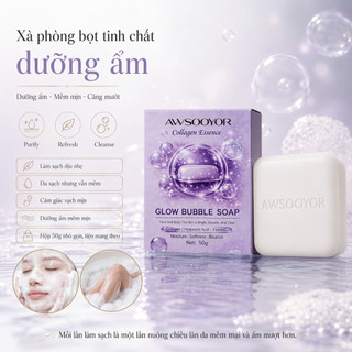 Xà phòng bọt tinh chất dưỡng ẩm, dùng cho mặt và cơ thể, cho da ẩm mịn dễ chịu 50g, làm sạch dịu nhẹ, kết cấu b