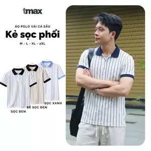 Áo polo nam kẻ sọc phối cổ bẻ TMAXLUXURY Chất vải thun cá sấu co dãn 4 chiều thoáng mát thoáng, hút mồ hôi