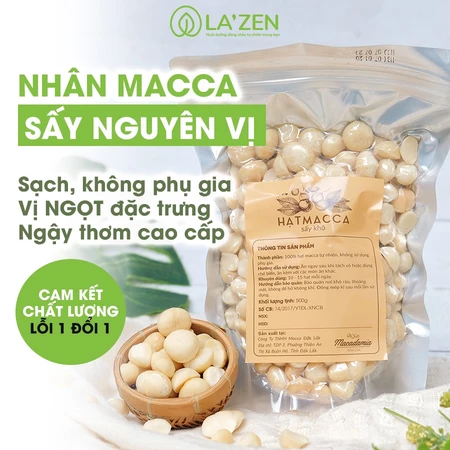 250g/500g Nhân Macca Đăk Lăk size tiêu chuẩn thơm ngọt béo - canh tác sạch (macca nhân) - La'zen
