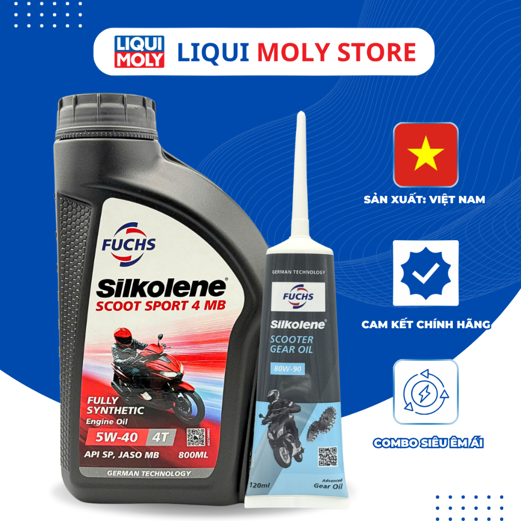 Dầu nhớt tổng hợp cho xe tay ga Fuchs Scoot Sport 5W40 1L - API SP JASO MB