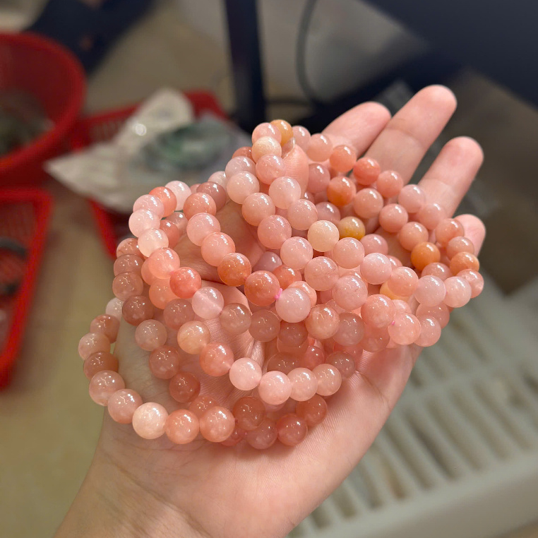 Vòng tay Đào Hoa Nương dạng hạt, trang sức thời trang cao cấp bằng đá tự nhiên 𝐬𝐡𝐚𝐧𝐠𝐡𝐚𝐢 𝐬𝐭𝐨𝐫𝐞