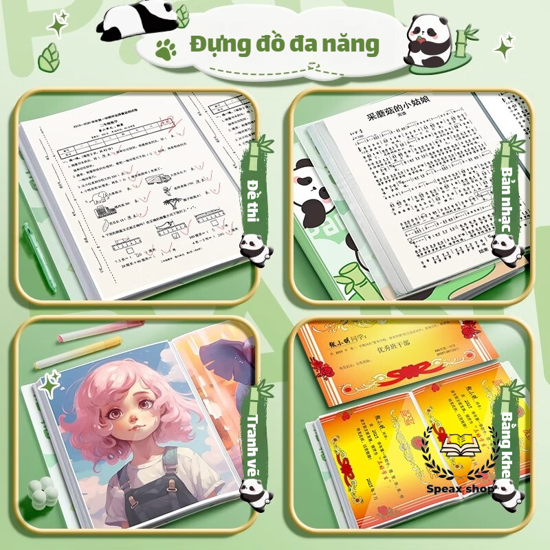 Chính hãng Truecolor Túi đựng hồ sơ A4 30/60 lá – Bìa hoạt hình cartoon dễ thương, file đựng tài liệu, dành cho học sinh