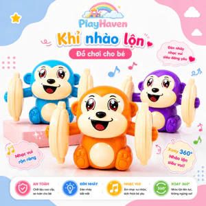 Đồ chơi khỉ nhào lộn cho bé 0–5 tuổi | Phát nhạc, chạy pin, nhựa ABS
