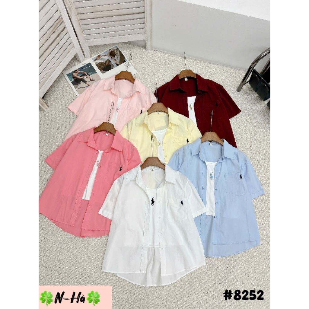 [𝑯𝒂 𝑨𝒏𝒉] Set Áo Sơ Mi Cộc Ngựa QCL1