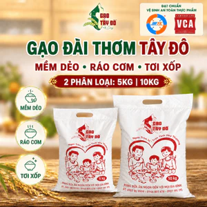 Gạo Đài Thơm Tây Đô Kim Cương 5kg/10kg - Gạo Mềm Dẻo, Ráo Cơm, Tơi Xốp