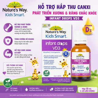 Vitamin D3 ORGANIC Nature’s Way, D3 Thuần Cho Trẻ Sơ Sinh Kids Smart Infant Drops VD3 - Hộp 13ml