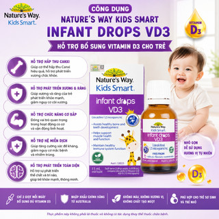 Vitamin D3 ORGANIC Nature’s Way, D3 Thuần Cho Trẻ Sơ Sinh Kids Smart Infant Drops VD3 - Hộp 13ml