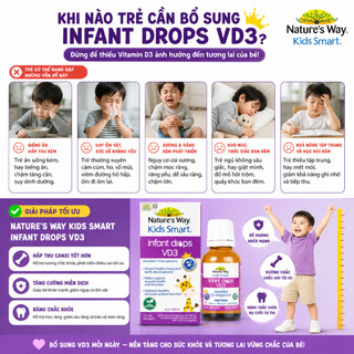 Vitamin D3 ORGANIC Nature’s Way, D3 Thuần Cho Trẻ Sơ Sinh Kids Smart Infant Drops VD3 - Hộp 13ml
