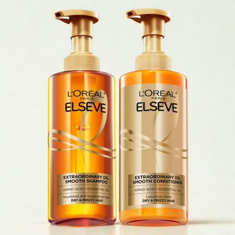 Bộ gội xả dưỡng tóc suôn mượt cao cấp L'Oreal Paris Extraordinary Oil Smooth 440ml