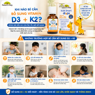 Vitamin D3k2 organic Nature's Way, D3K2 drop cho trẻ sơ sinh từ hoa hướng dương hữu cơ 11ml