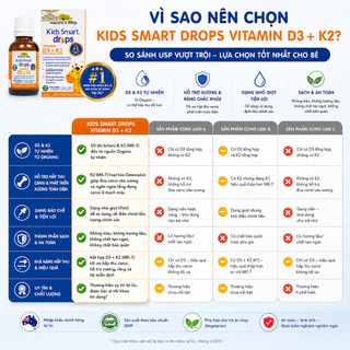 Vitamin D3k2 organic Nature's Way, D3K2 drop cho trẻ sơ sinh từ hoa hướng dương hữu cơ 11ml
