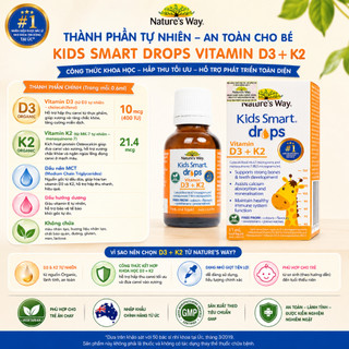 Vitamin D3k2 organic Nature's Way, D3K2 drop cho trẻ sơ sinh từ hoa hướng dương hữu cơ 11ml