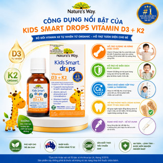 Vitamin D3k2 organic Nature's Way, D3K2 drop cho trẻ sơ sinh từ hoa hướng dương hữu cơ 11ml