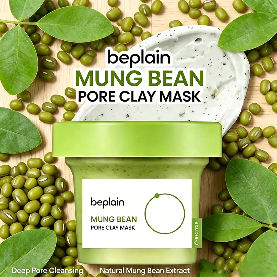 beplain đậu xanh làm sạch mặt bùn phim 120 ml phù hợp với tất cả các chất chiết xuất tự nhiên da