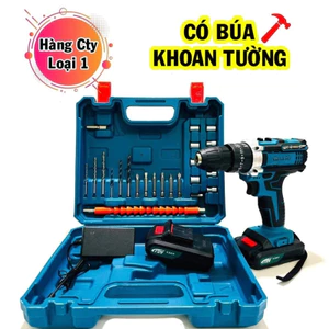 Máy khoan cầm tay, khoan tường, bắn vít, khoan sắt tặng phụ kiện 24 chi tiết, sử dụng dễ dàng A10