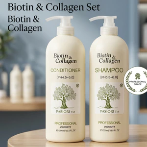 ​Cặp Gội Xả Biotin & Collagen Pasiori 500ml Trắng - Phục Hồi Tóc Hư Tổn, Mùi Hương Sang Trọng