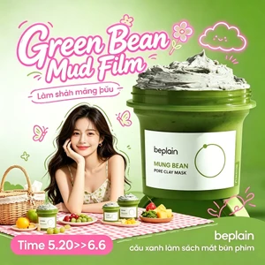 beplain đậu xanh làm sạch mặt bùn phim 120 ml phù hợp với tất cả các chất chiết xuất tự nhiên da