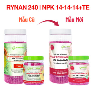 Phân RYNAN 240 (1,25kg) NPK 14-14-14+TE | Phân Tan Chậm Thông Minh Dành Cho Phong Lan, Hoa Hồng, Hoa Mai, Bonsai