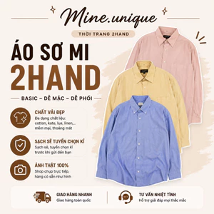 Áo Sơ Mi Trơn 2Hand Nam Nữ Form Đẹp Vintage Basic