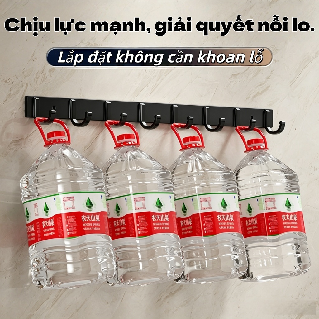 Móc Treo Quần Áo Gắn Tường Móc Dán Chịu Lực Cao 50KG,Thép Carbon Bền Đẹp,Phù Hợp Phòng Tắm Bếp Ngủ