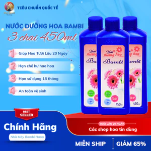Combo 3 Chai Nước dưỡng hoa Bambi chai 450ml giúp hoa tươi lâu, nở đều, cứng cánh
