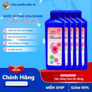 Combo 5 Chai Nước dưỡng Hoa Bambi 450ml Giúp Hoa Tươi Lâu Hơn 2 Tuần