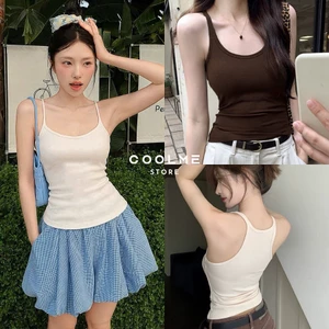 Áo hai dây nữ trơn ôm body bra ba lỗ mảnh fit tôn dáng chất cotton mát mềm mịn mặc hè Coolme - G07
