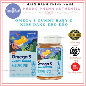 Kẹo Cá Vị Cam Omega 3 Baby Kid, 60 Viên, giúp bé Thông Minh, Mắt Sáng Chuẩn Hàn Quốc