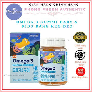 Kẹo Cá Vị Cam Omega 3 Baby Kid, 60 Viên, giúp bé Thông Minh, Mắt Sáng Chuẩn Hàn Quốc