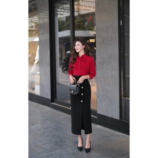 Áo Sơ Mi Nữ 𝐂𝐂𝐇𝐀𝐓 Dáng Suông Kiểu Vintacie Smocking Chất Liệu Cao Cấp 16FNT9017ST